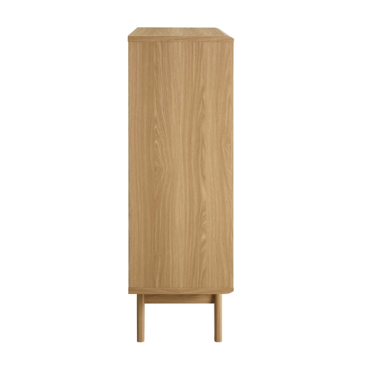 Render Three-Tier Display Storage Cabinet Stand, Oak