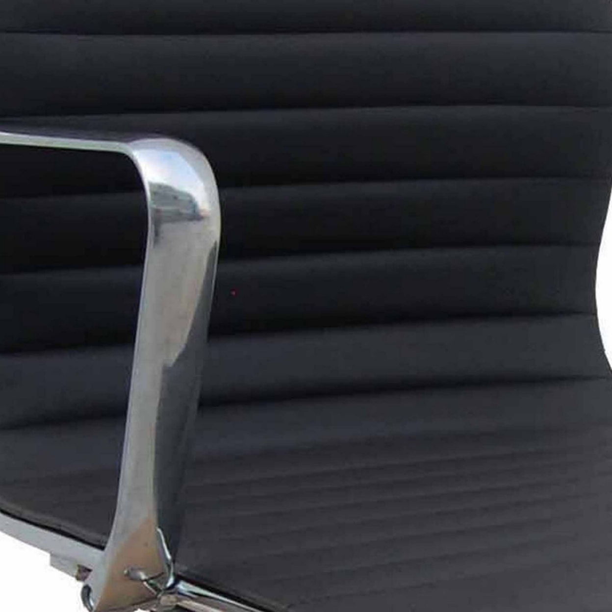 Elle 20 Inch Low Back Swivel Office Chair, Wheels, Tufted Black And Chrome- Saltoro Sherpi