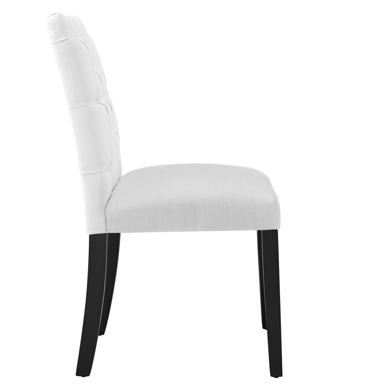 Duchess Button Tufted Fabric Dining Chair, White