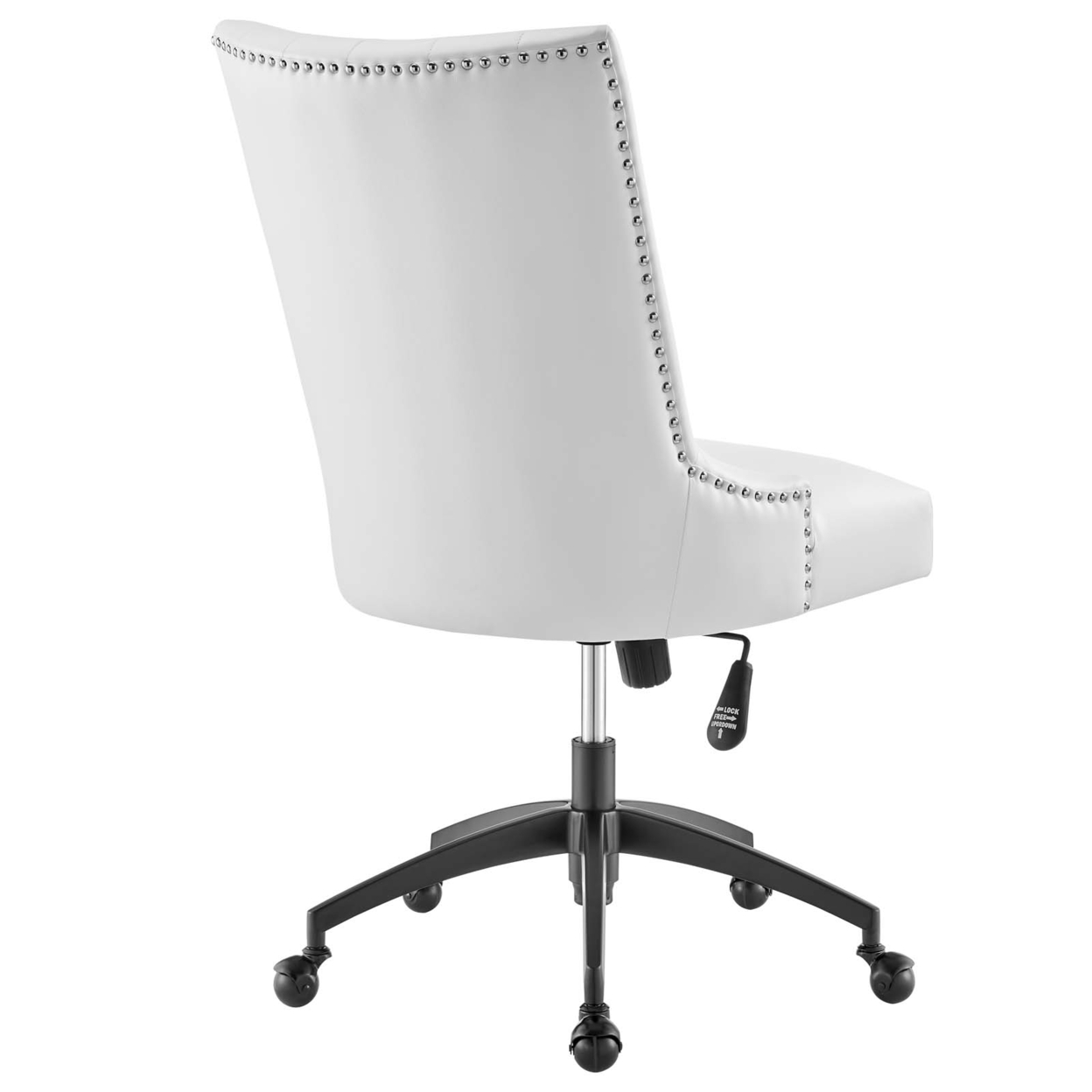 Empower Channel Tufted Vegan Leather Office Chair, Black White