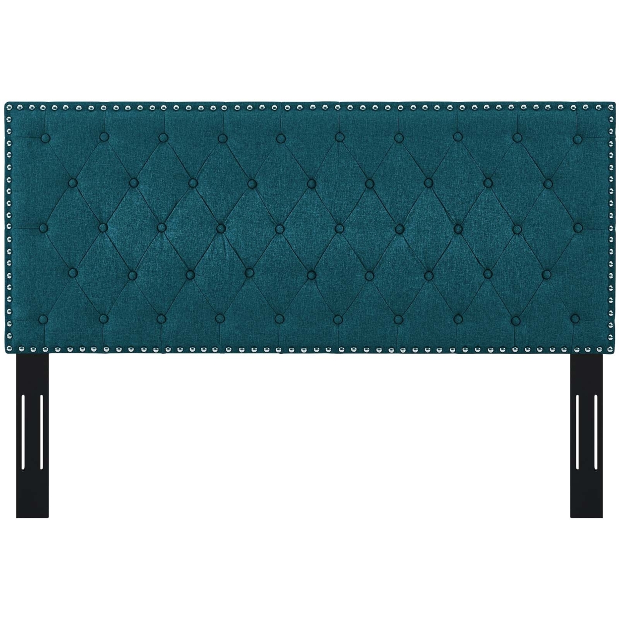 Helena Tufted King And California King Upholstered Linen Fabric Headboard, Teal