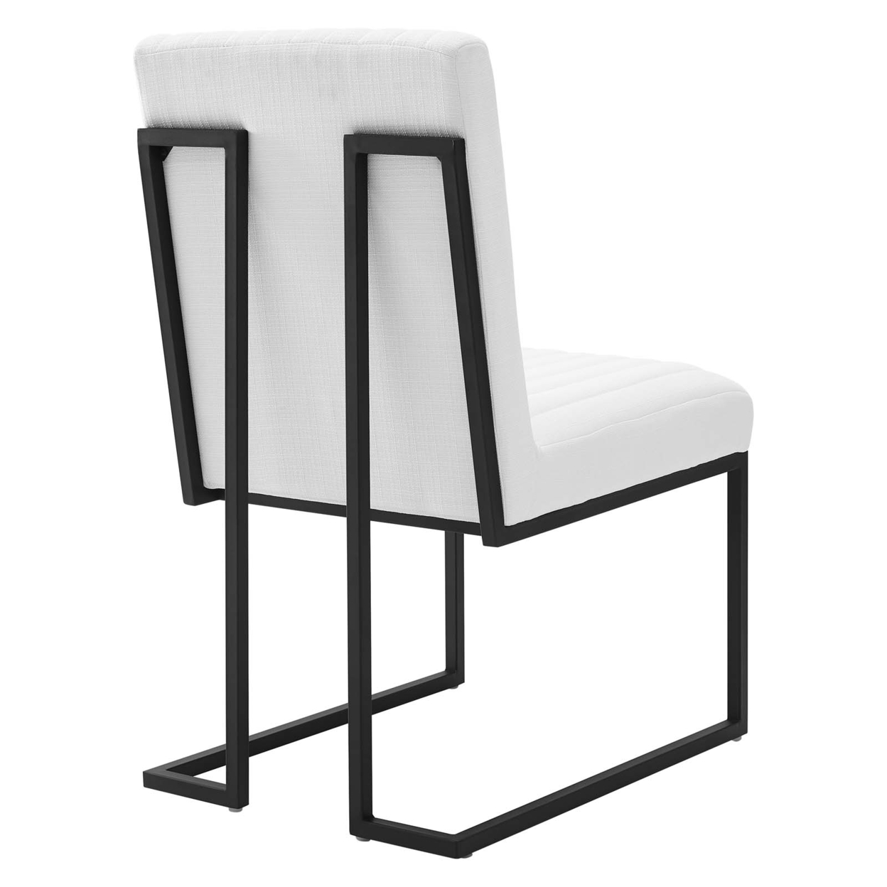 Indulge Channel Tufted Fabric Dining Chair, White