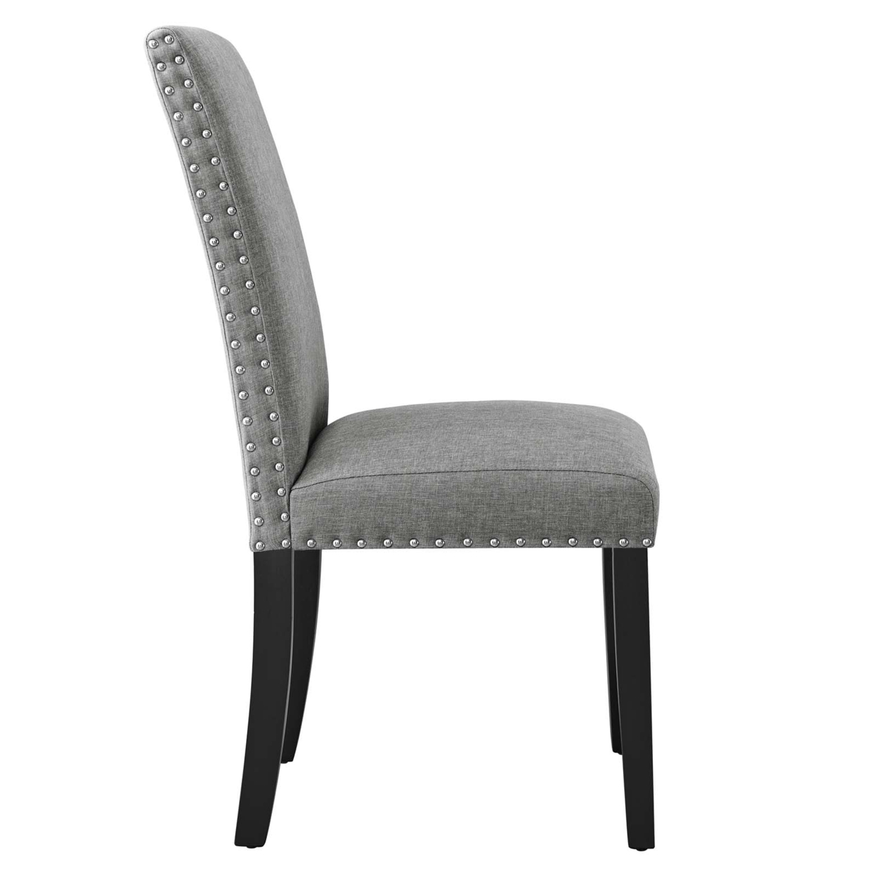 Parcel Dining Upholstered Fabric Side Chair, Light Gray