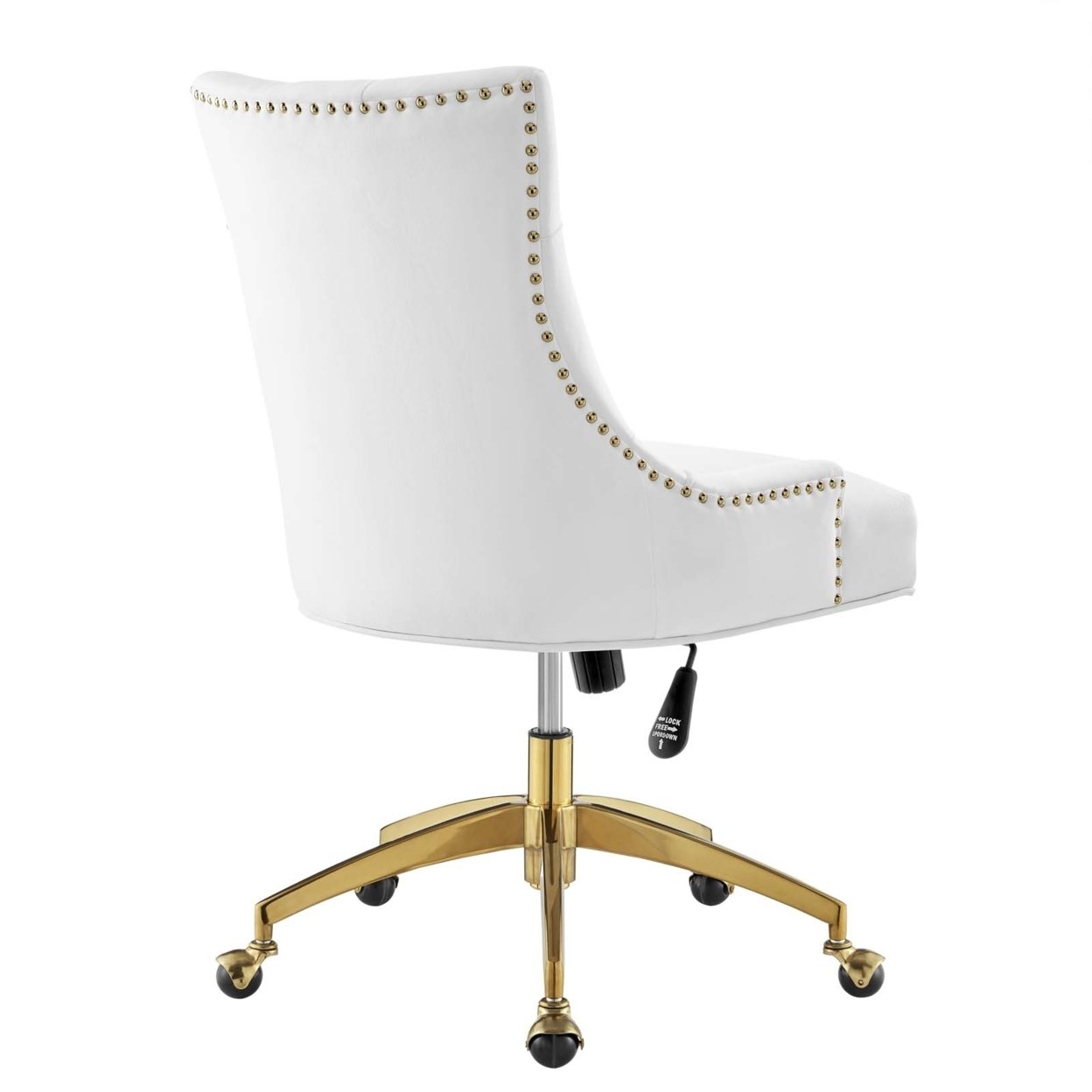 Regent Tufted Performance Velvet Office Chair, Gold White