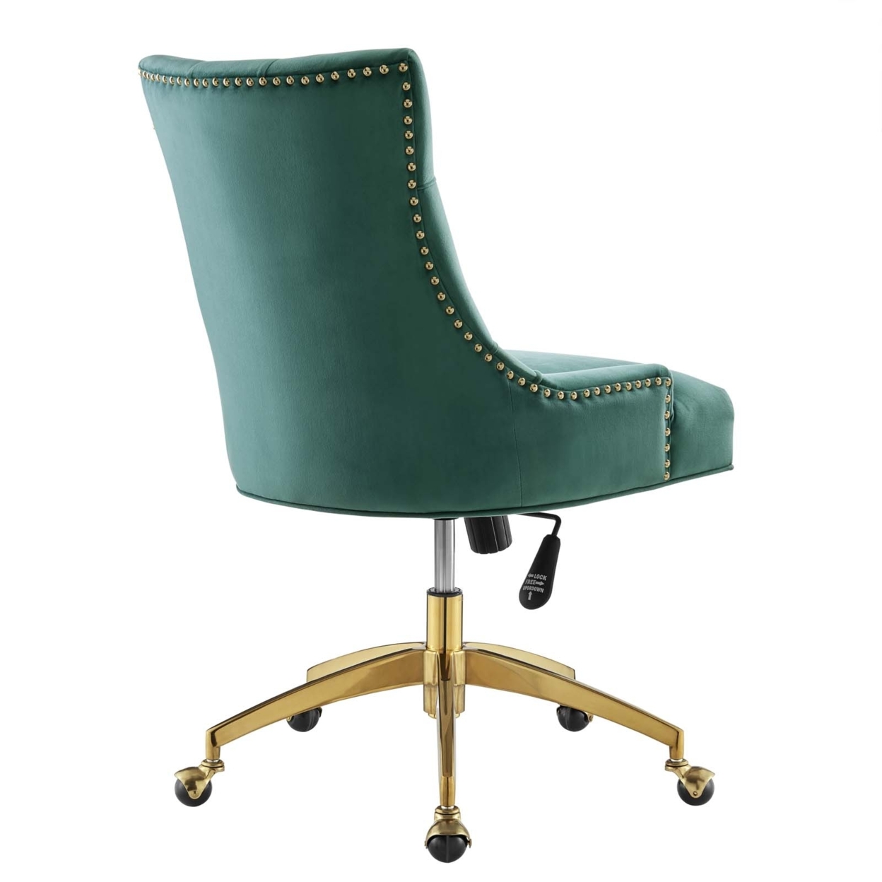 Regent Tufted Performance Velvet Office Chair, Gold Teal