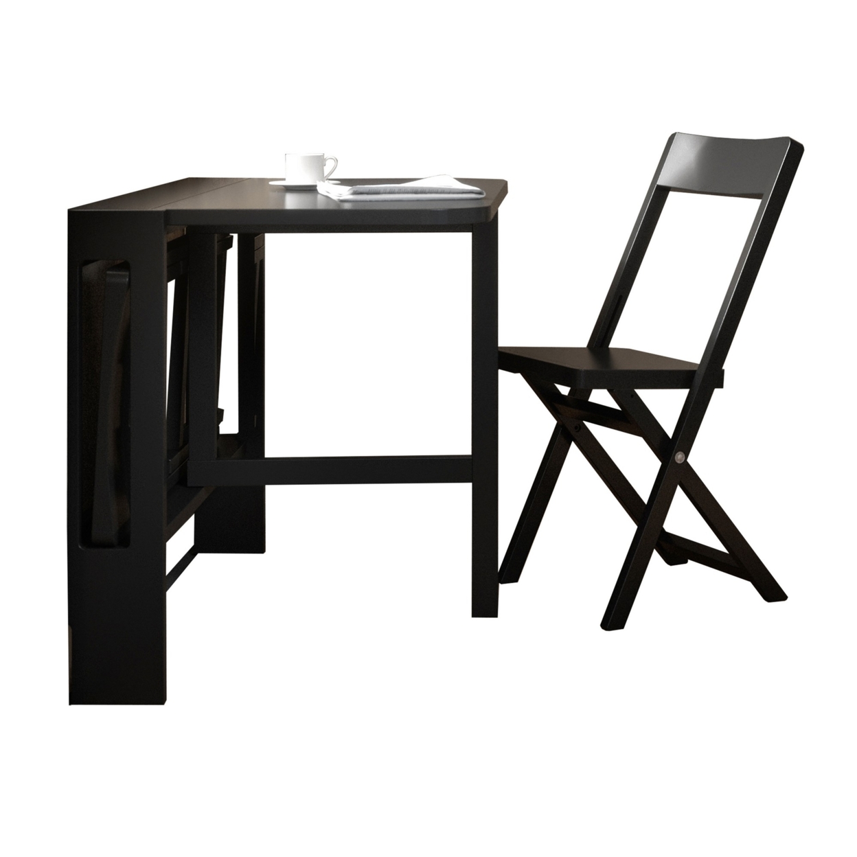 3 Piece Corner Table Set With 2 Chairs Modern, Espresso Brown Rubberwood- Saltoro Sherpi