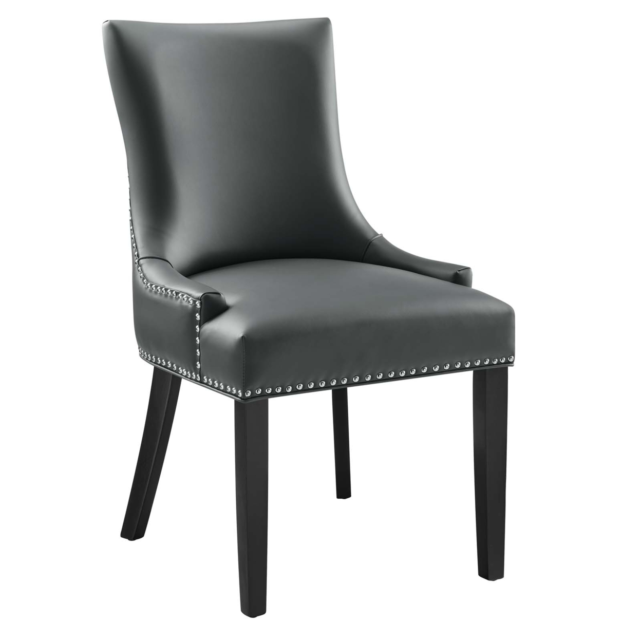 Marquis Vegan Leather Dining Chair, Gray
