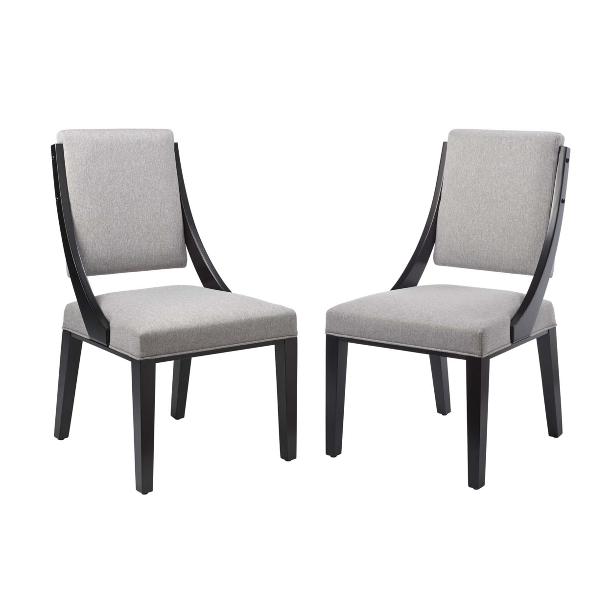 Cambridge Upholstered Fabric Dining Chairs - Set Of 2, Light Gray