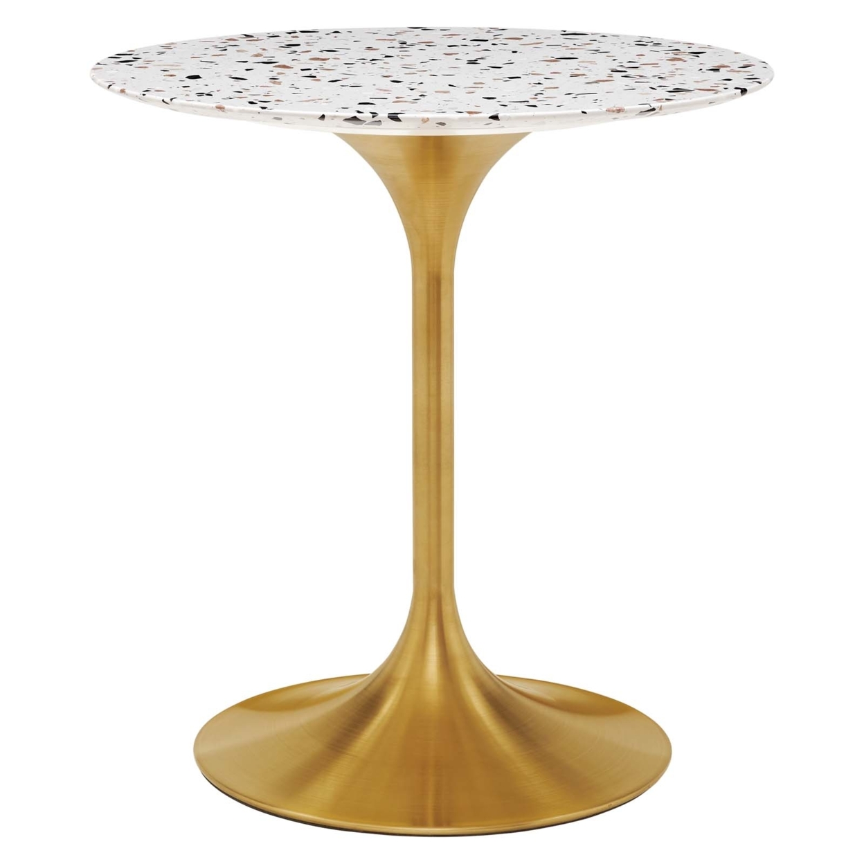 Lippa 28 Round Terrazzo Dining Table, Gold White