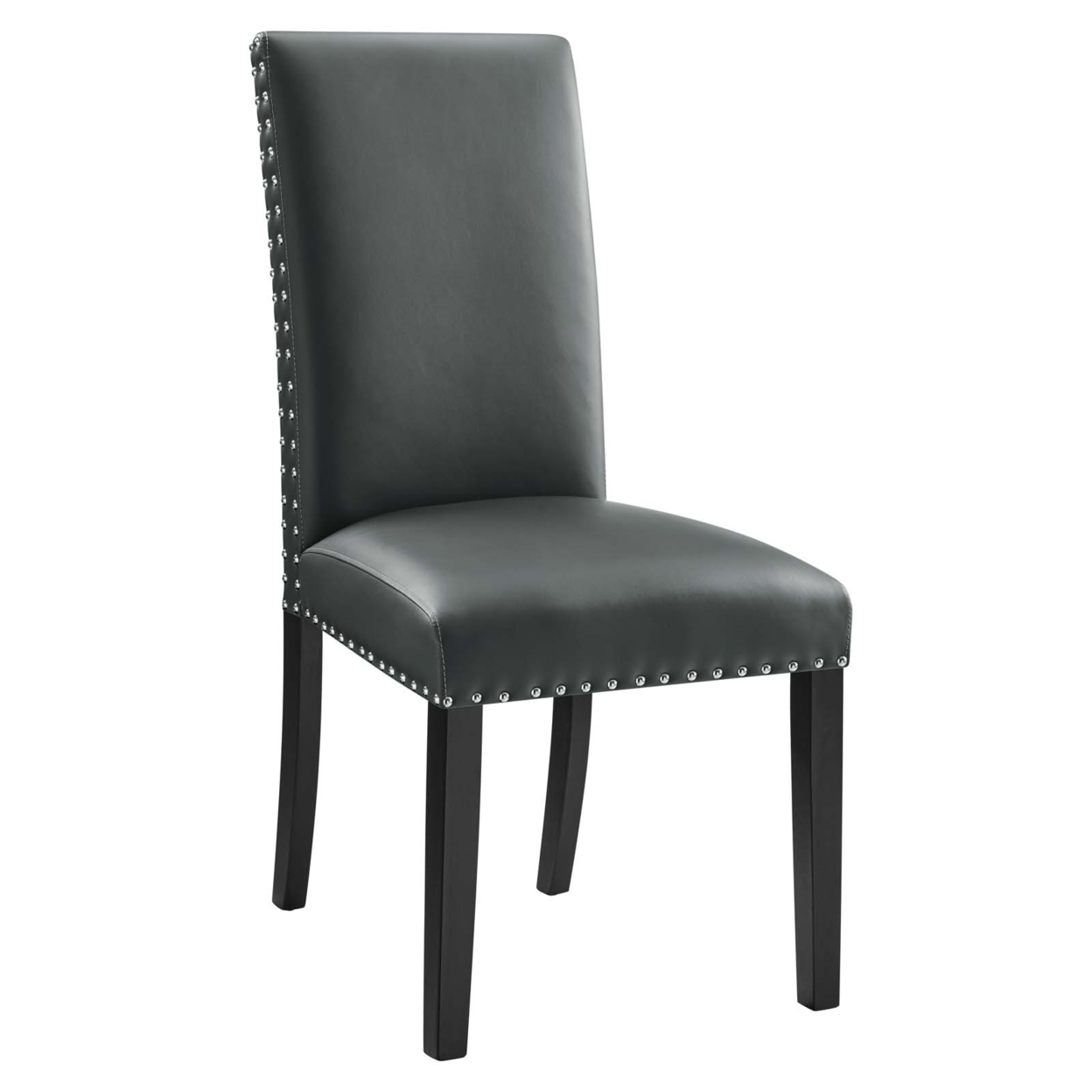 Parcel Dining Faux Leather Side Chair, Gray