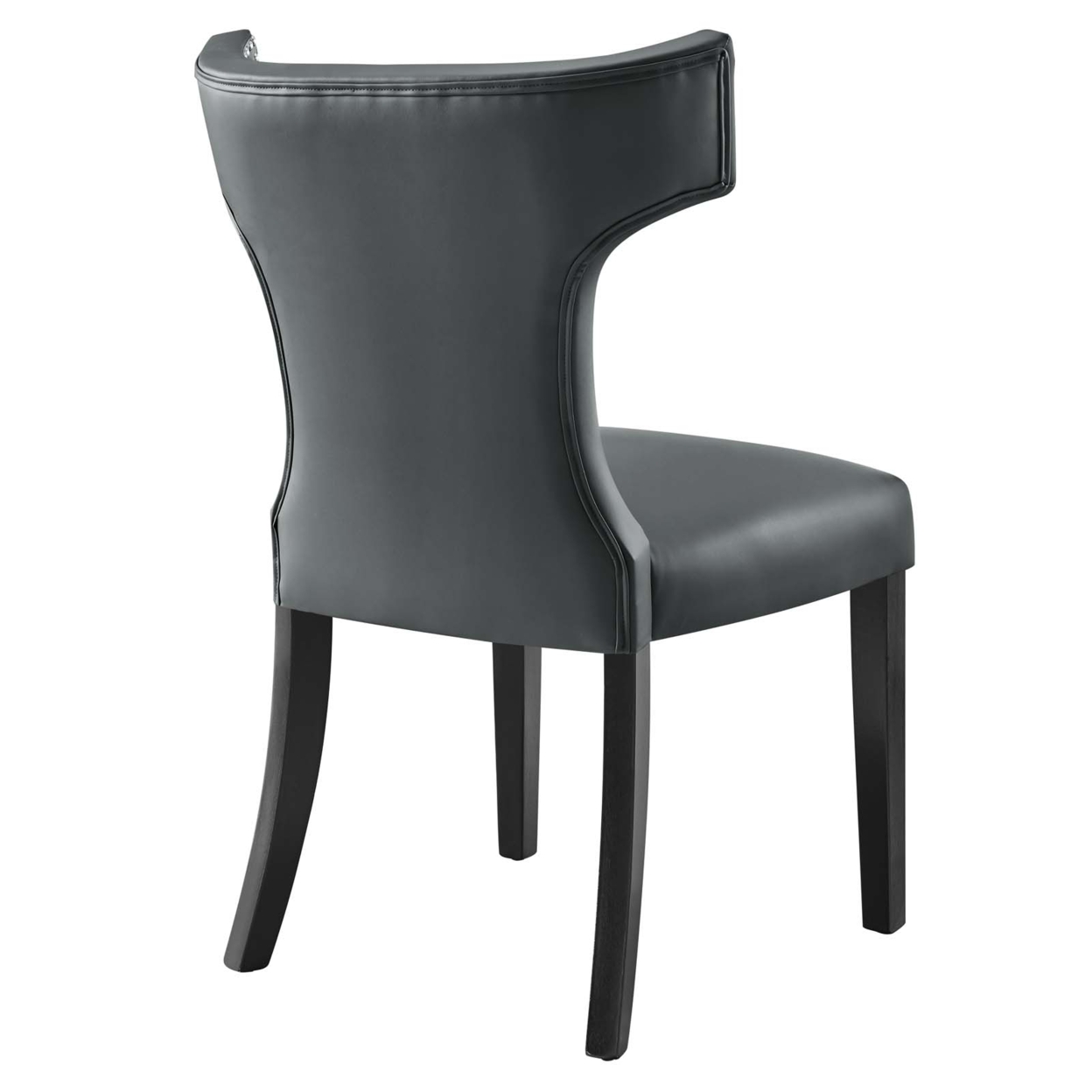 Curve Vegan Leather Dining Chair, Gray