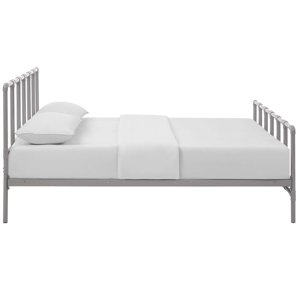 Dower Queen Stainless Steel Bed, Gray