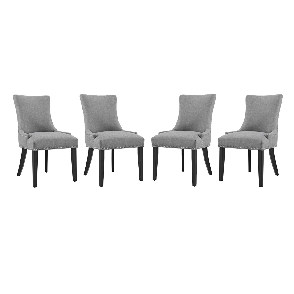 Marquis Dining Chair Fabric Set Of 4, Light Gray