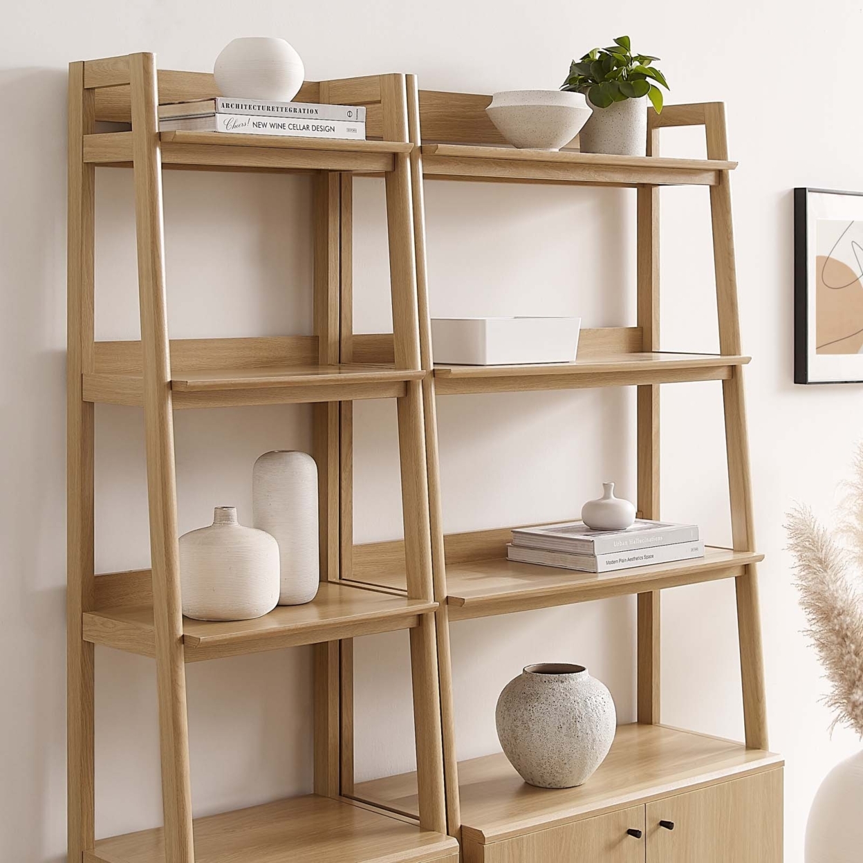 Bixby Wood Bookshelves - Set Of 2, Oak