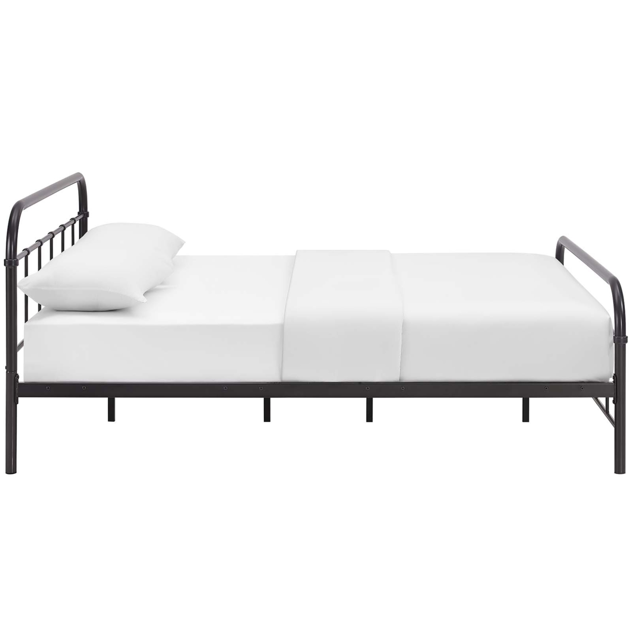 Maisie Queen Stainless Steel Bed Frame, Brown