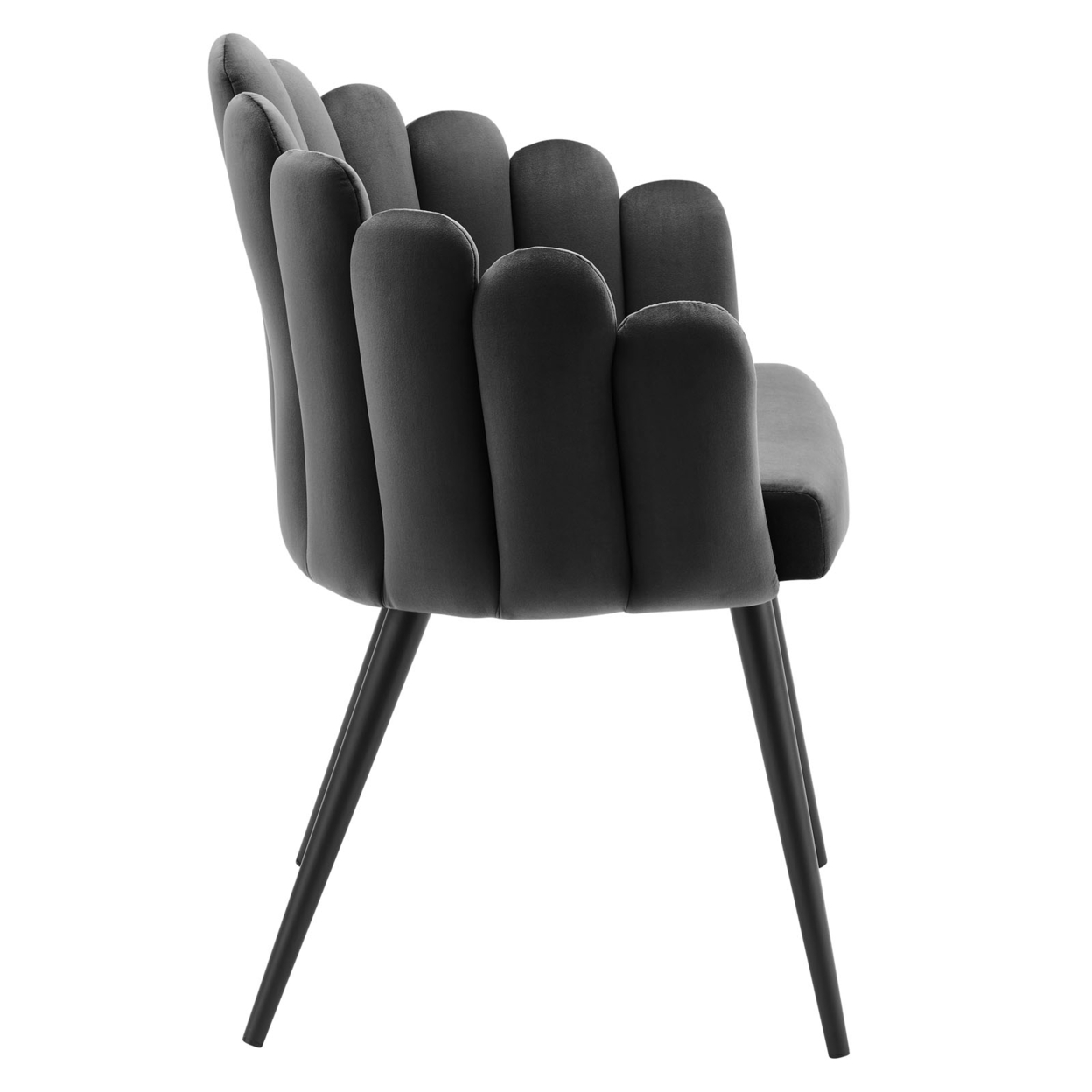 Vanguard Performance Velvet Dining Chair Set Of 2, Black Charcoal