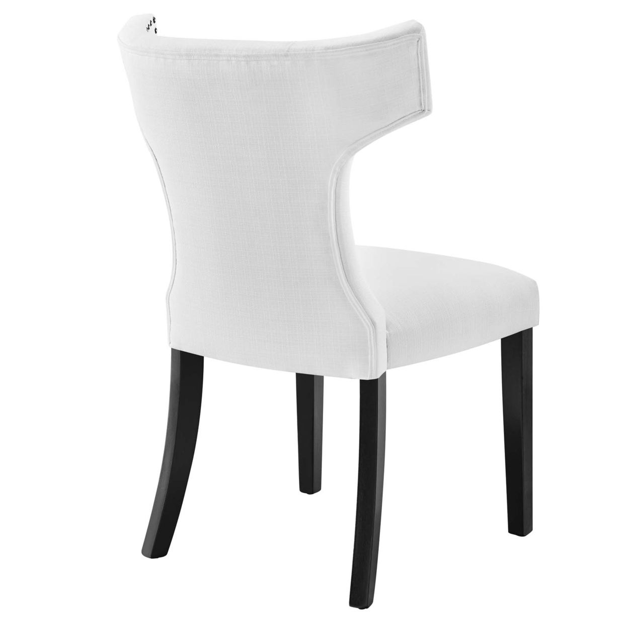 Curve Fabric Dining Chair, White