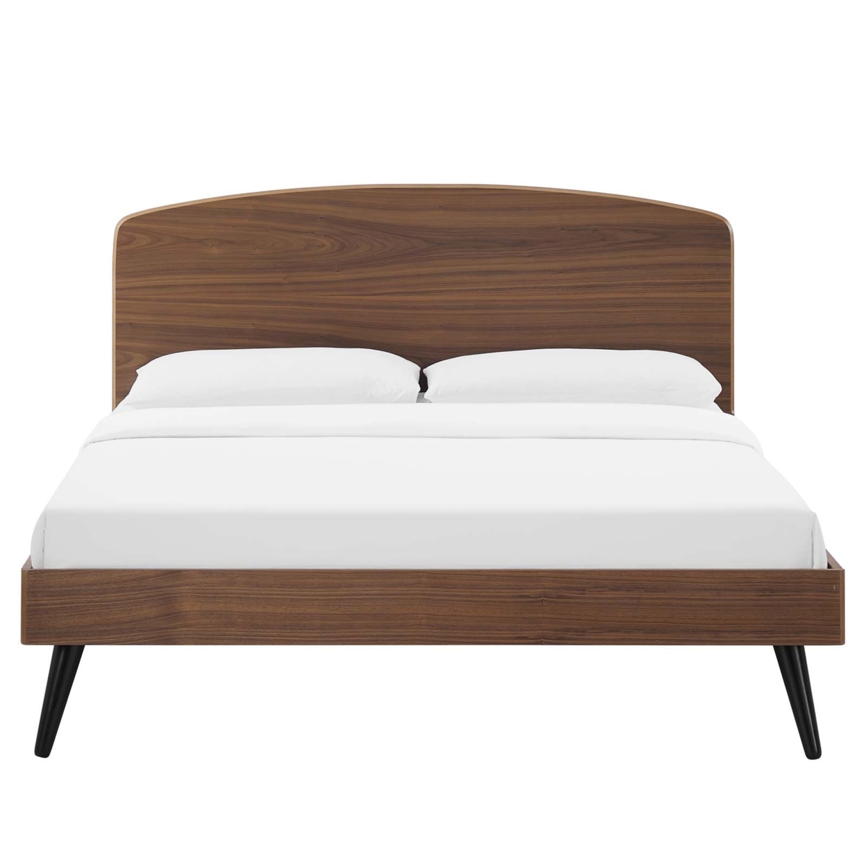 Bronwen Full Wood Platform Bed, Walnut