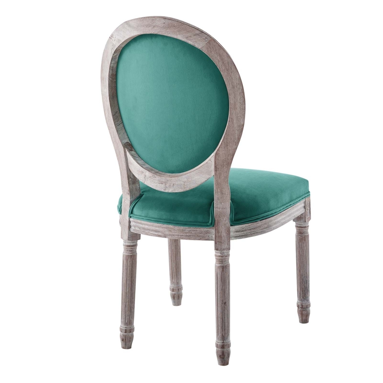 Arise Vintage French Performance Velvet Dining Side Chair, Natural Teal