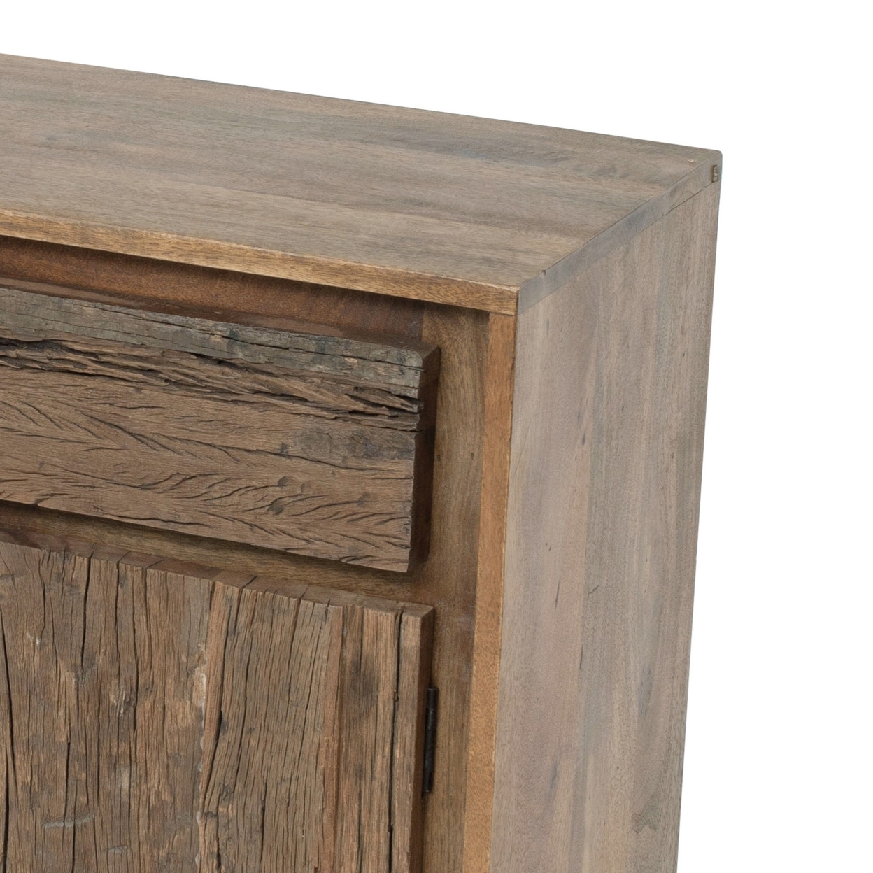 31 Inch Side Cabinet Console, 2 Doors And Drawers, Acacia, Mango Wood Brown- Saltoro Sherpi