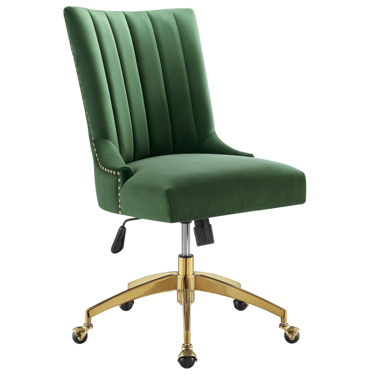 Empower Channel Tufted Performance Velvet Office Chair, Gold Emerald
