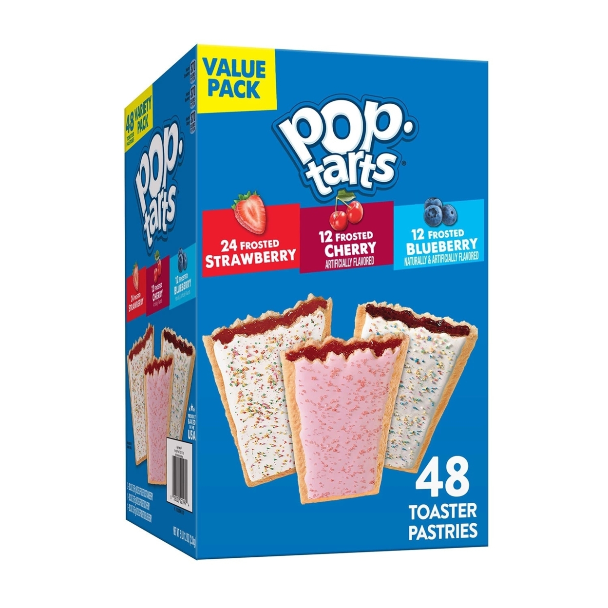 Pop-Tarts Variety Pack, Strawberry, Cherry And Blueberry (48 Count)
