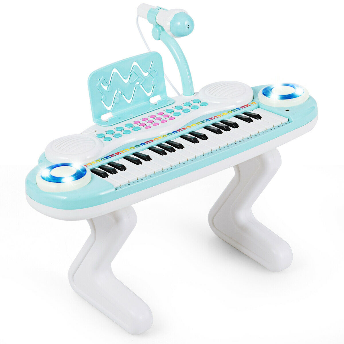 Z-Shaped Kids Toy Keyboard 37-Key Electronic Piano - Pink