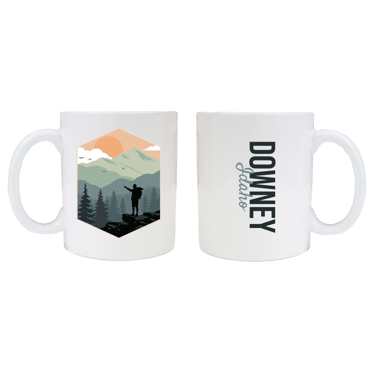 Downey Idaho Souvenir Hike Outdoors Design 8oz Coffee Mug 2-Pack