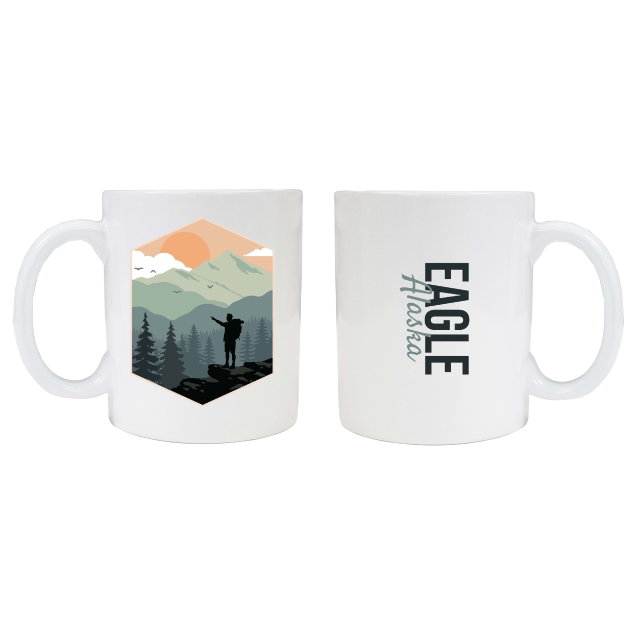 Eagle Alaska Souvenir Hike Outdoors Design 8 Oz Coffee Mug 2-Pack