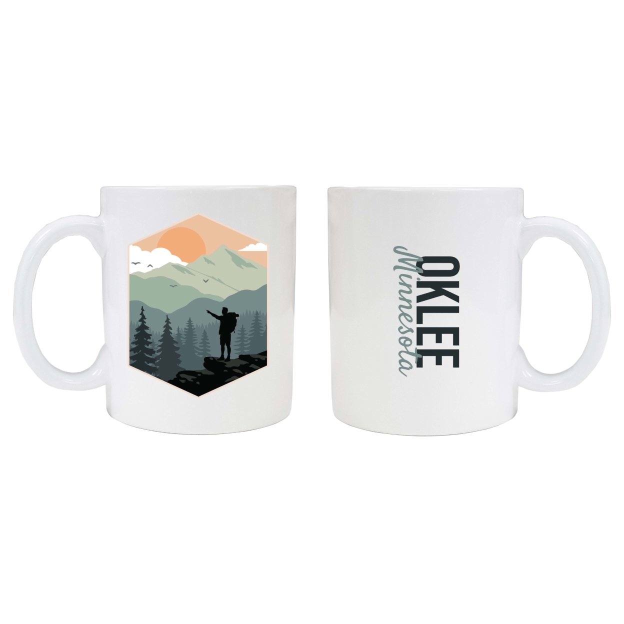 Oklee Minnesota Souvenir Hike Outdoors Design 8oz Coffee Mug 2-Pack
