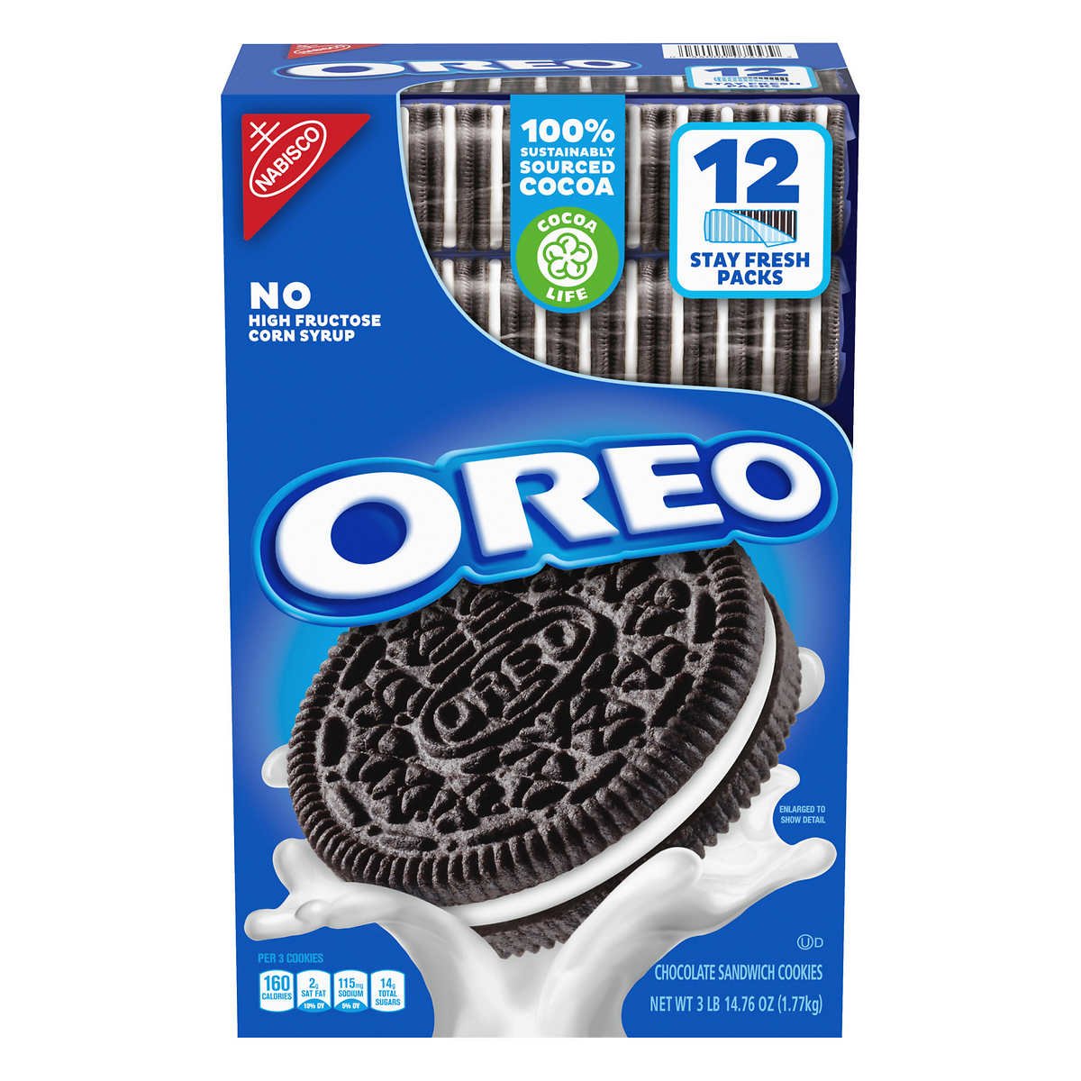 OREO Chocolate Sandwich Cookies, Stay Fresh Packs, 12 Count (62.76 Ounce)
