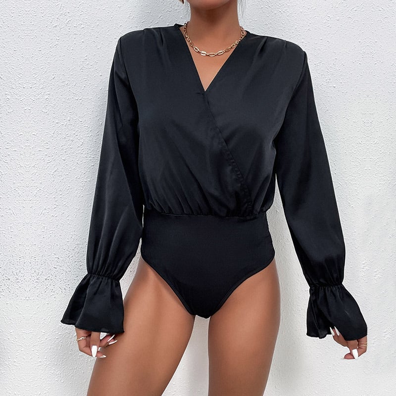 Fashion Black Long-sleeved Jumpsuit - X-Large