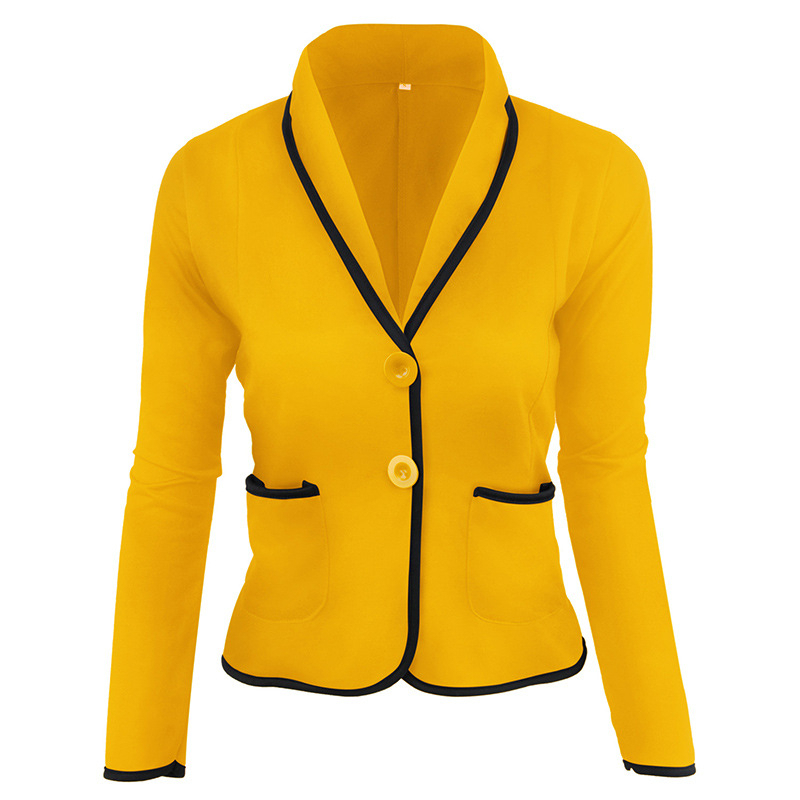 Plain Casual Suits For Women - Yellow, Large