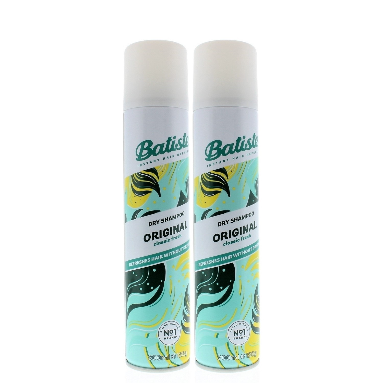 Batiste Instant Hair Refresh Dry Shampoo Original Classic Fresh 200ml/120g (2-Pack)