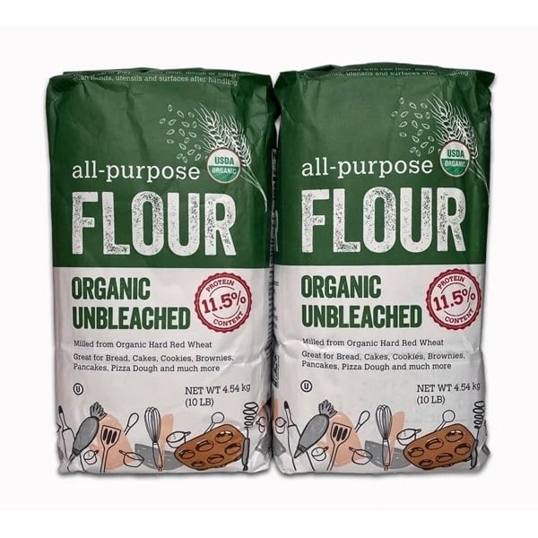 Kirkland Signature Organic Unbleached All Purpose Flour, 10 Pounds (Pack Of 2)