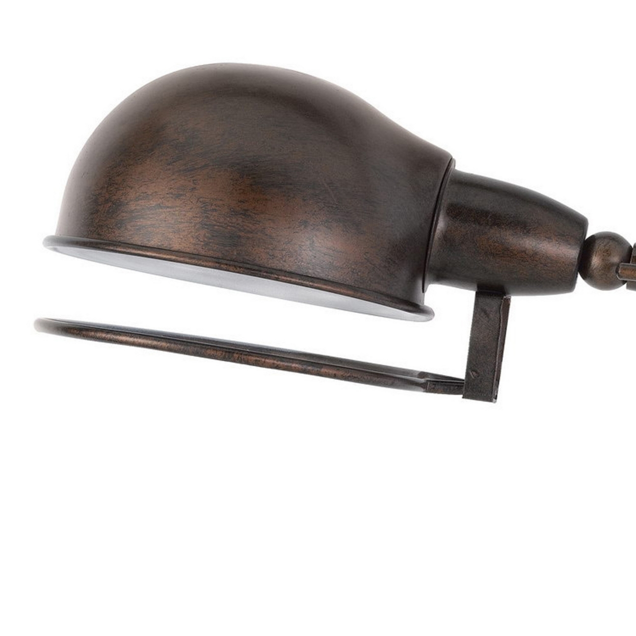 Kash 27 Inch Wall Lamp With Swing Arm, Adjustable Metal Shade, Rust Brown- Saltoro Sherpi