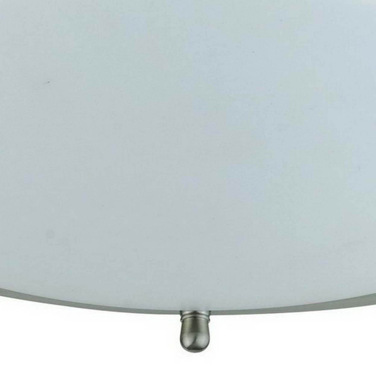 10 Inch Modern Ceiling Lamp With Frosted Acrylic Plate, Steel Trim, White- Saltoro Sherpi