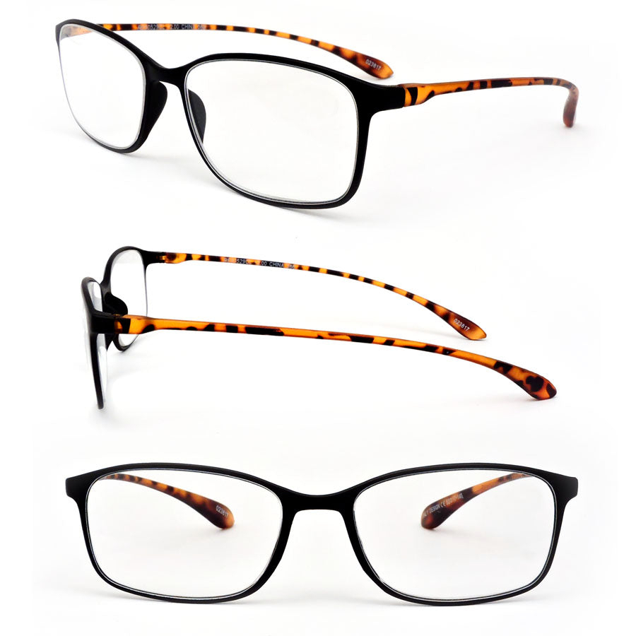 Super Light And Extremely Flexible Frame Frosted Matte Finish Reading Glasses - Orange, 150