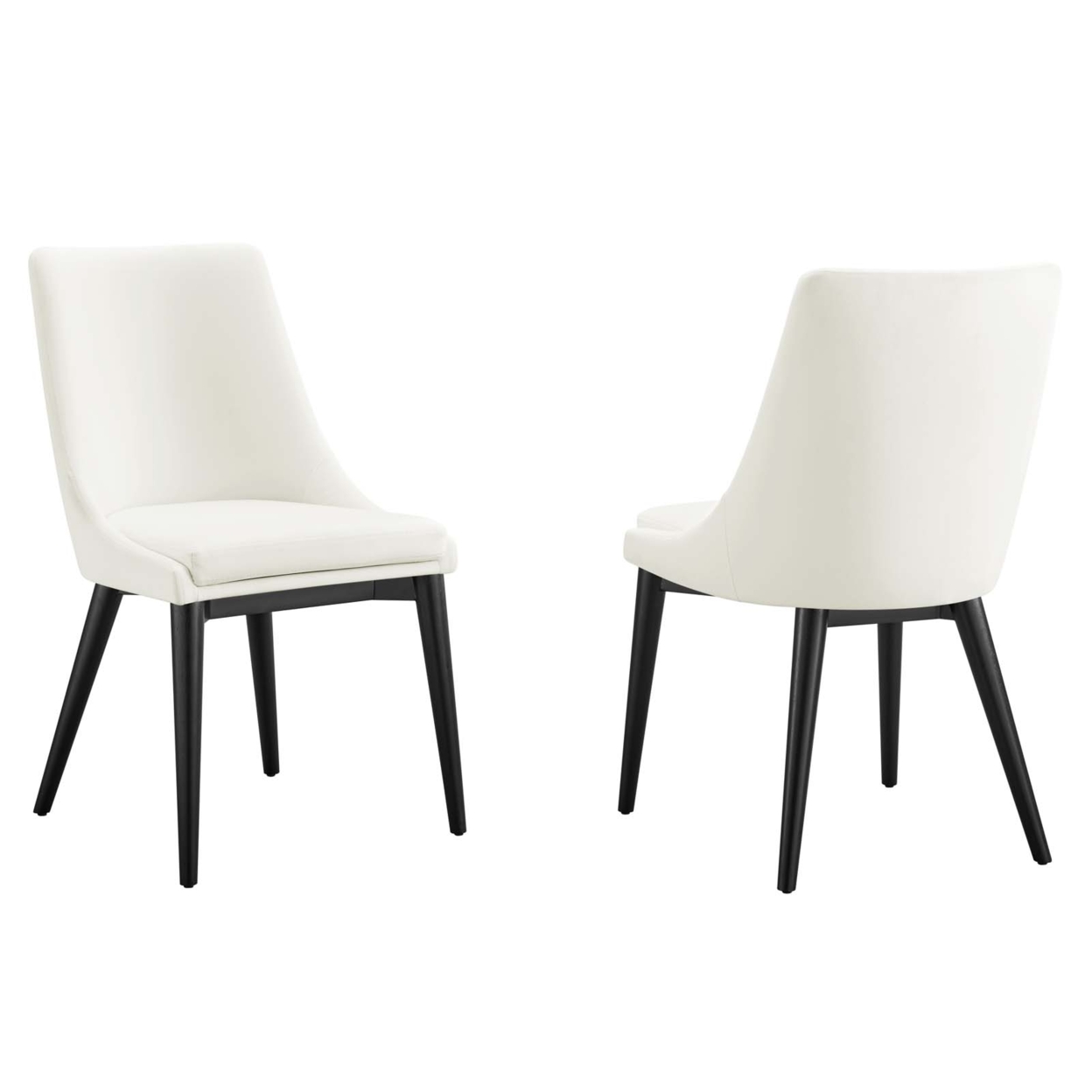 Viscount Accent Performance Velvet Dining Chairs - Set Of 2, White
