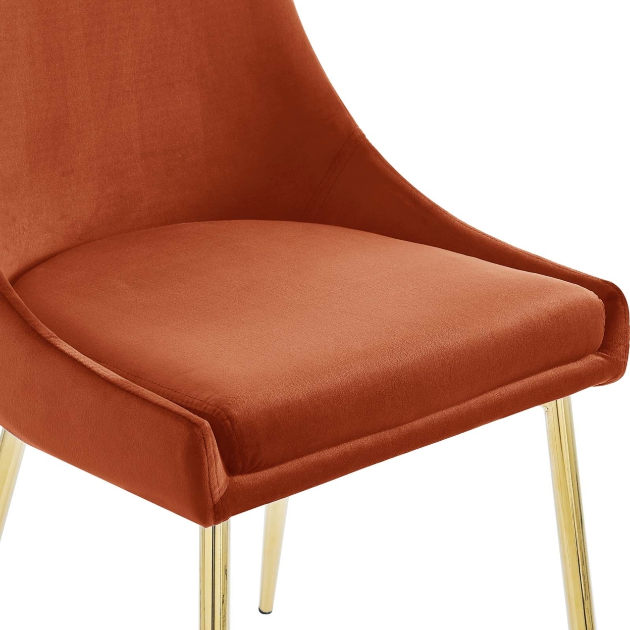 Viscount Performance Velvet Dining Chairs - Set Of 2, Gold Orange