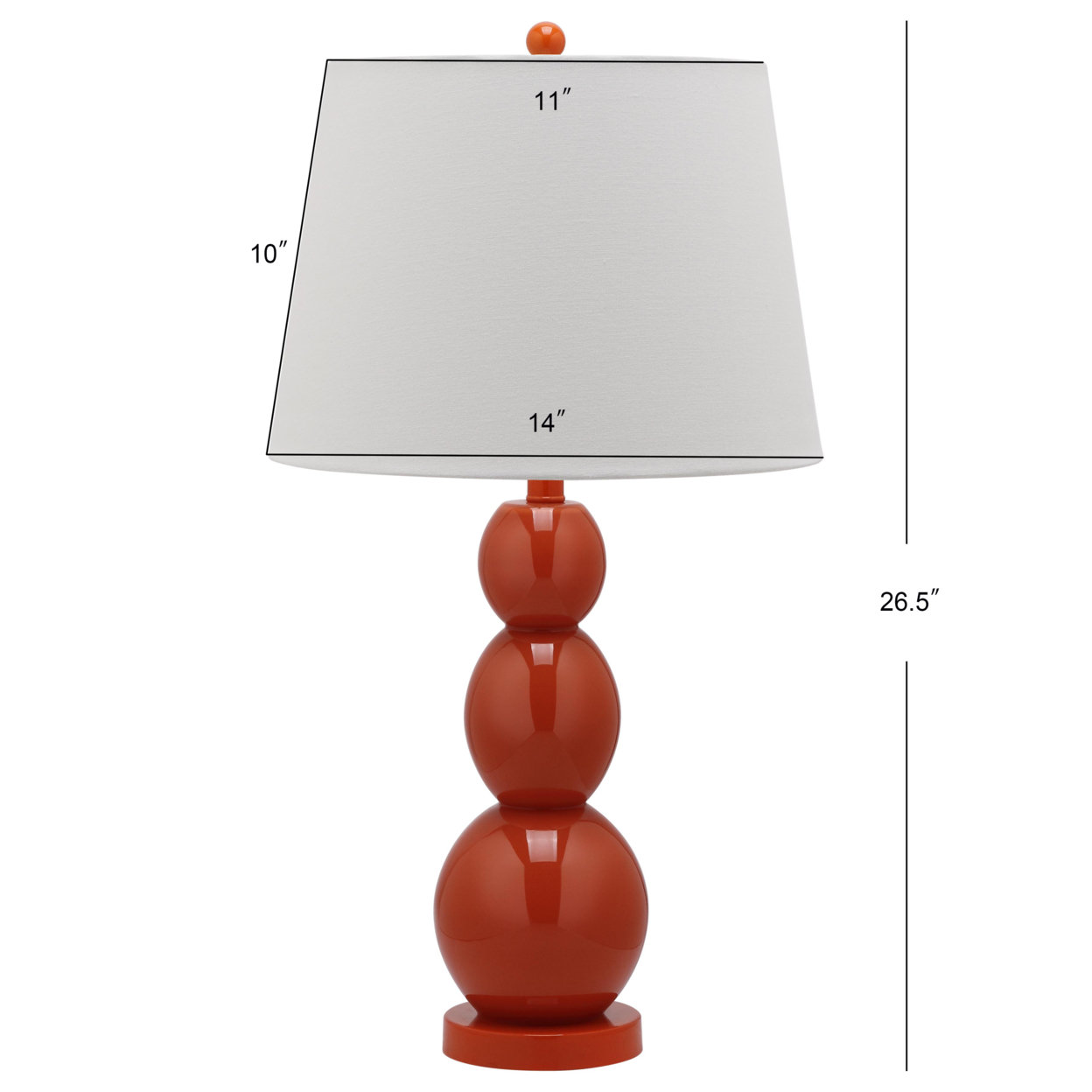 SAFAVIEH Jayne 3 Sphere Table Lamp (Set Of 2) , Orange ,
