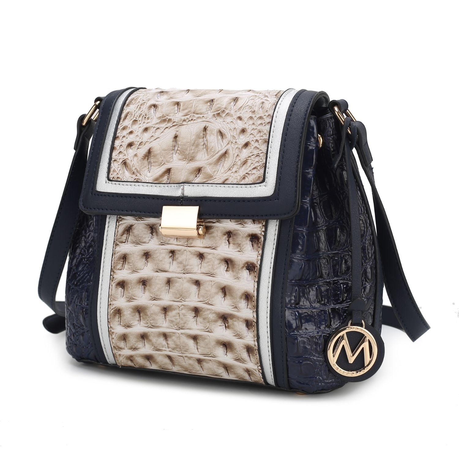 MKF Collection Jamilah Shoulder Medium Handbag By Mia K. - Navy Combo