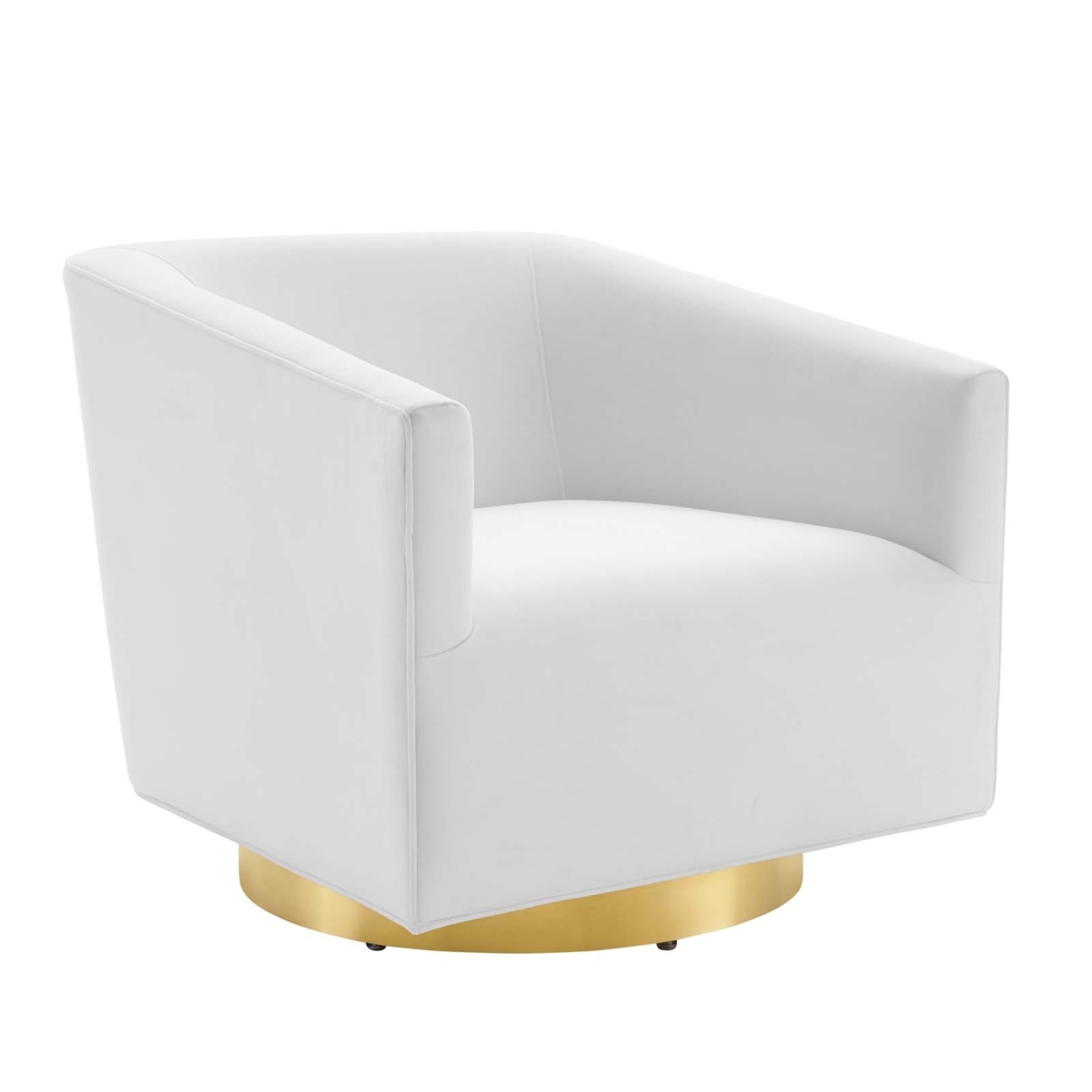 Twist Accent Lounge Performance Velvet Swivel Chair, Gold White
