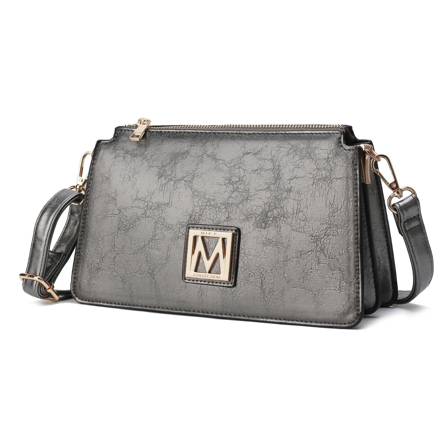 MKF Collection Domitila Vegan Leather Women's Shoulder Handbag By Mia K - Pewter