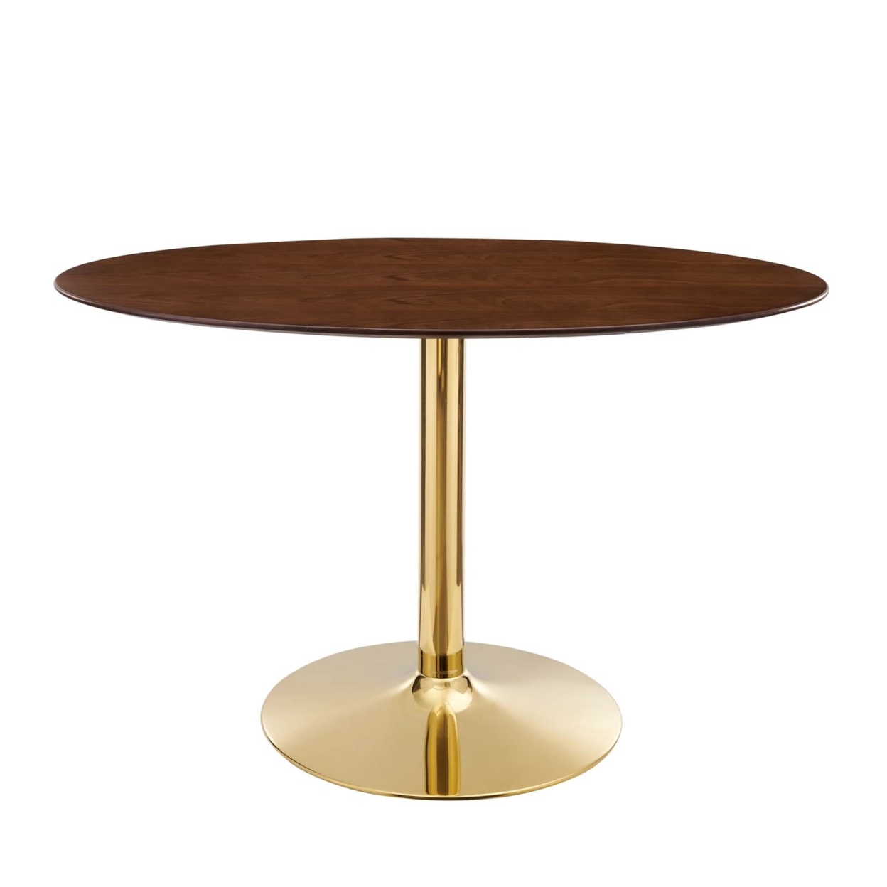 Verne 48 Oval Dining Table, Gold Walnut