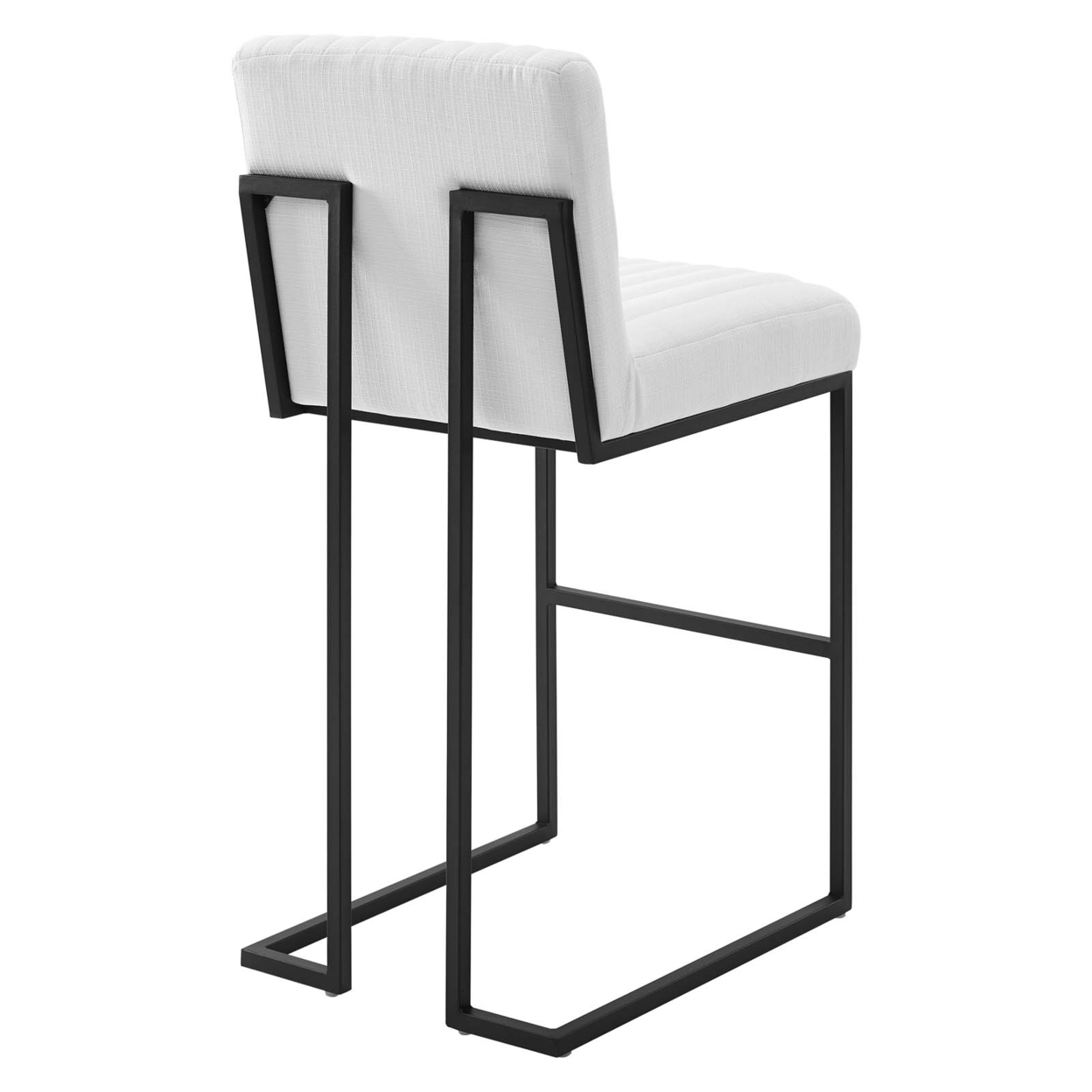 Indulge Channel Tufted Fabric Bar Stool, White