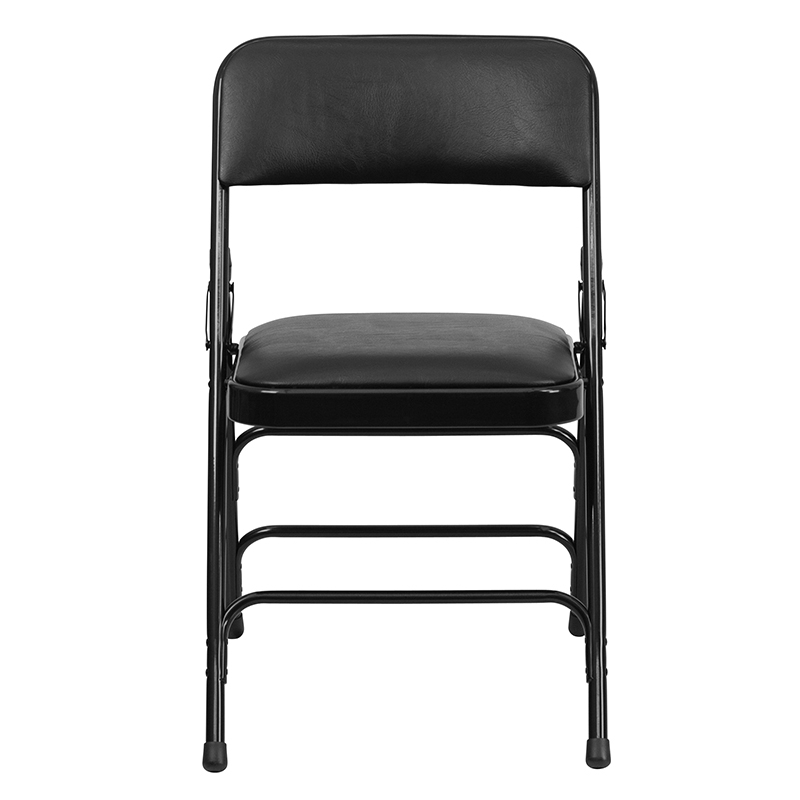 Hercules Series Metal Folding Chairs With Padded Seats Set Of 2 Black Metal Folding Chairs