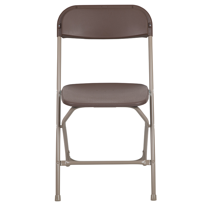 Hercules? Series Plastic Folding Chair - Brown - 2 Pack 650LB Weight Capacity Comfortable Event Chair-Lightweight Folding Chair
