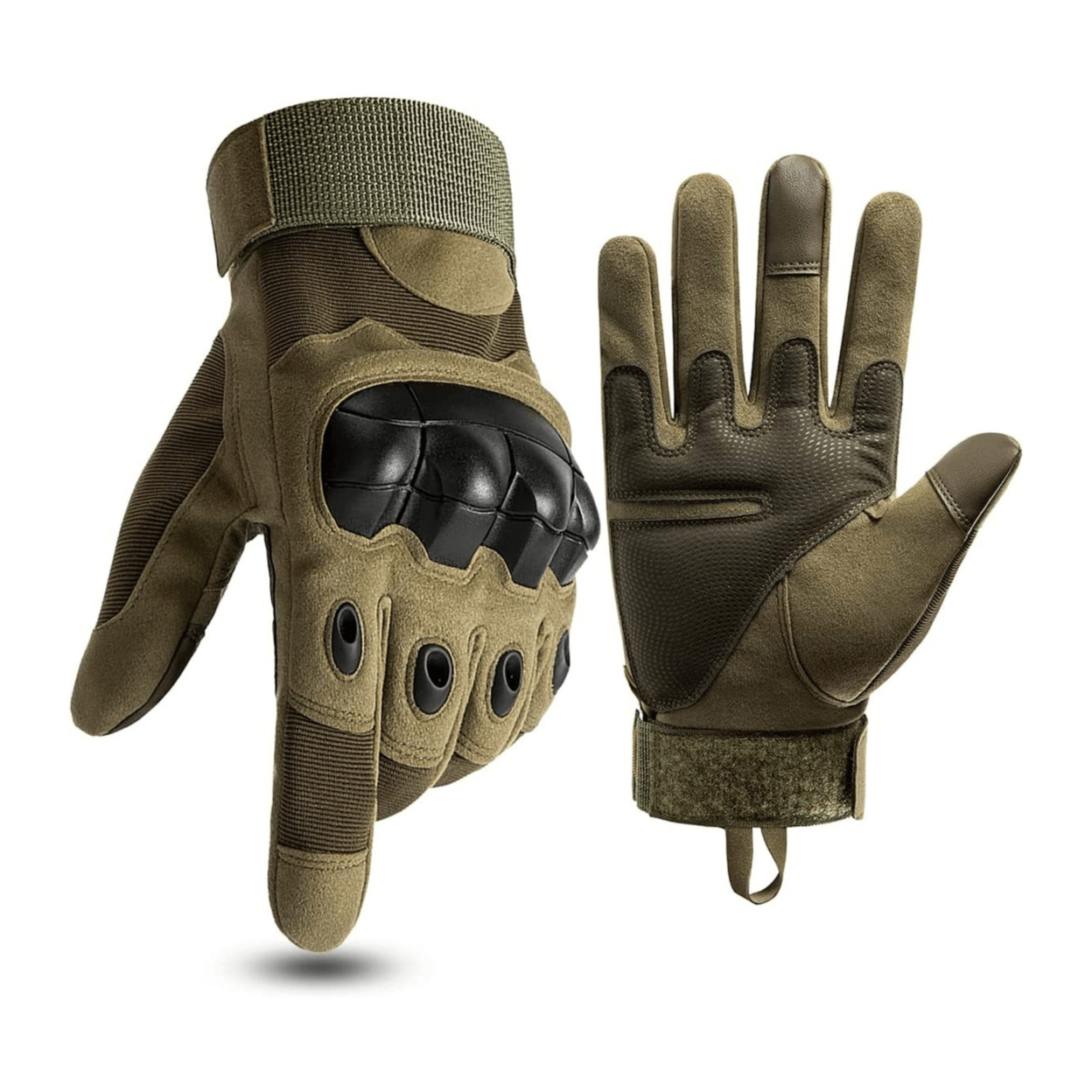 Tactical Military Airsoft Gloves For Outdoor Sports, Paintball, And Motorcycling With Touchscreen Fingertip Capability - Green, Medium