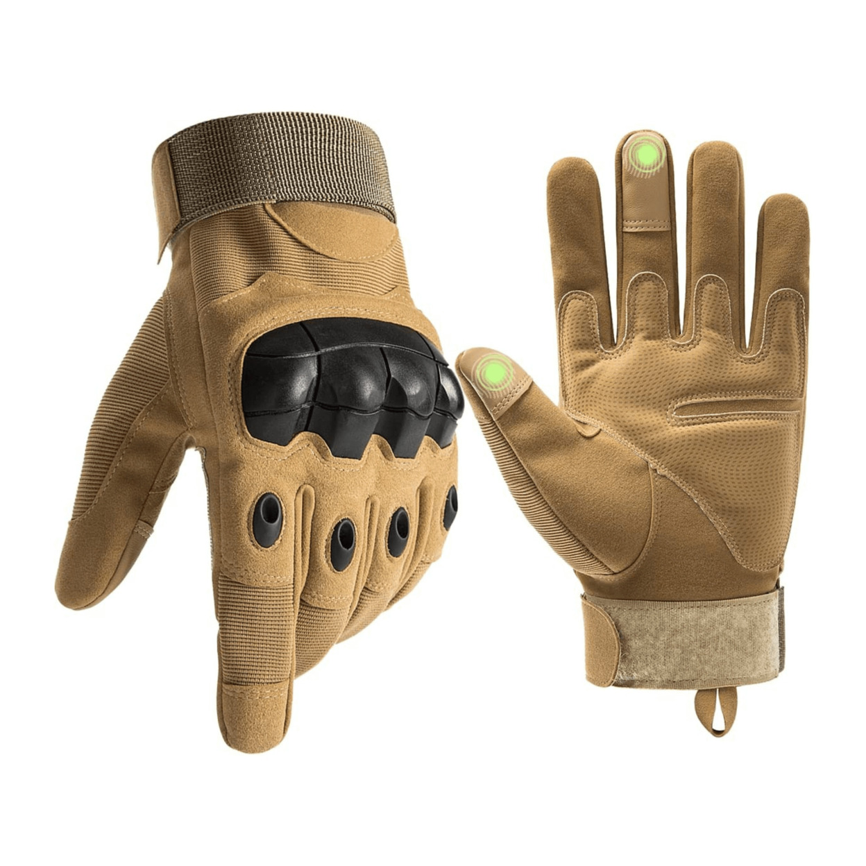 Tactical Military Airsoft Gloves For Outdoor Sports, Paintball, And Motorcycling With Touchscreen Fingertip Capability - Green, Medium